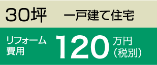 30坪　一戸建て住宅／リフォーム費用120万円（税別）